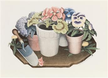 GRANT WOOD Tame Flowers * Fruits.